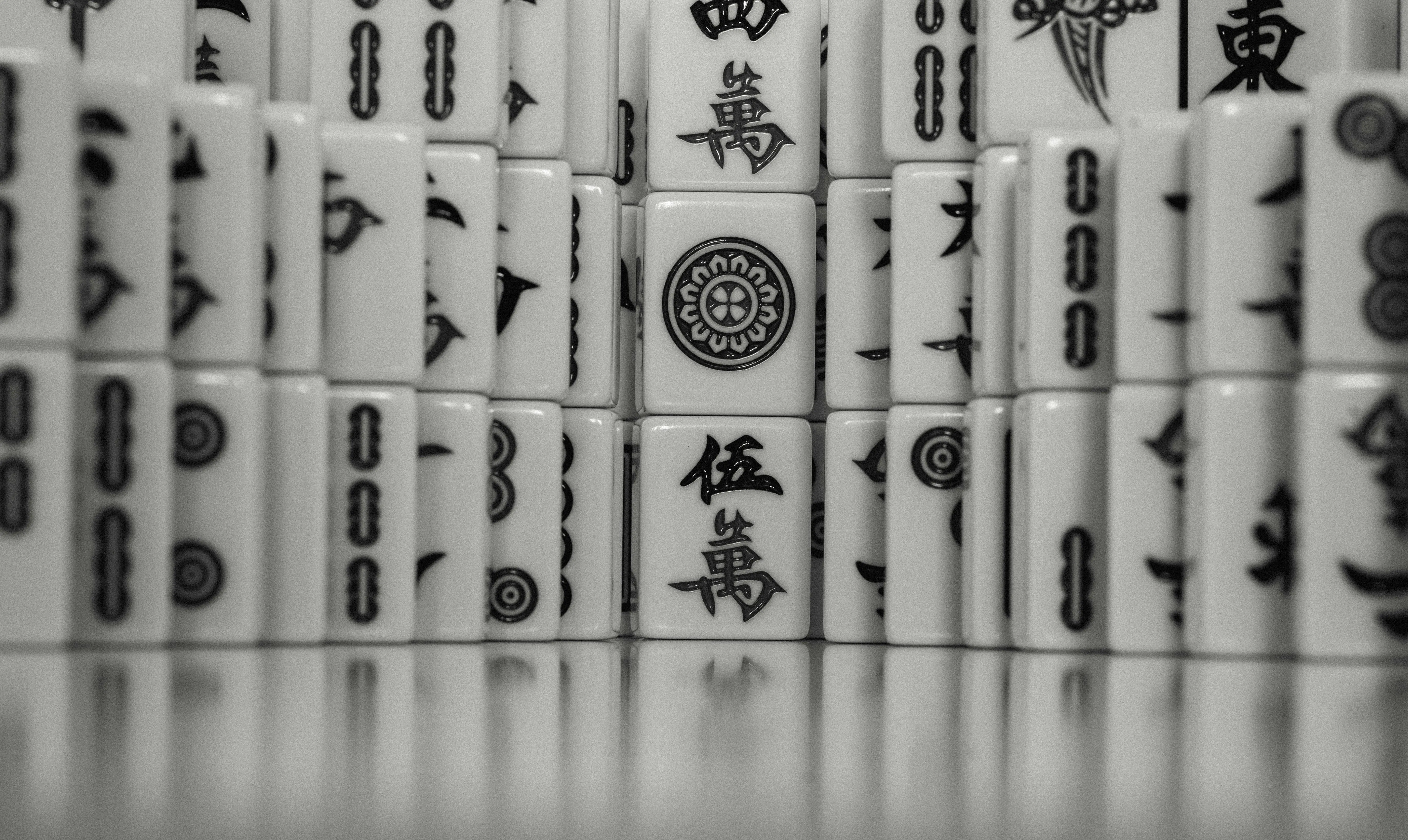 Mahjong table close-up