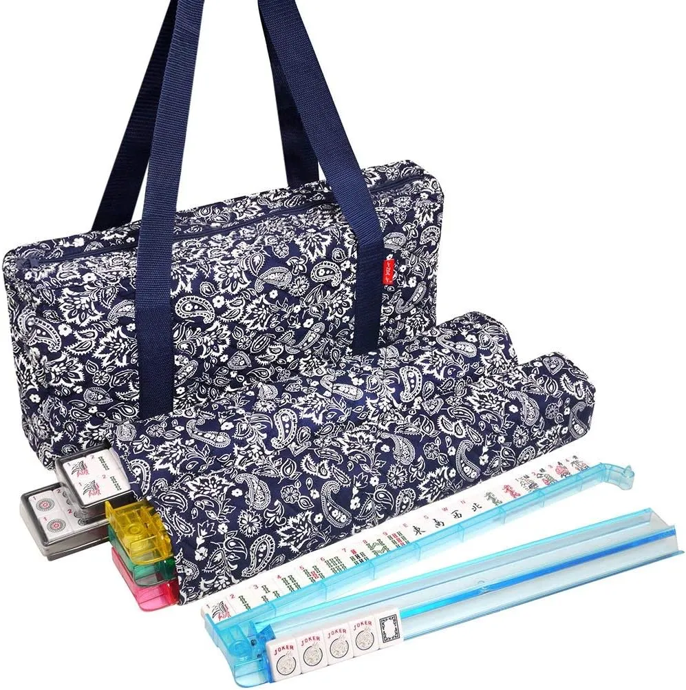 Linda Li Blue Paisley American Mahjong Set