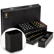 Yellow Mountain Imports Japanese Riichi Mahjong Set with red fives and black vinyl case