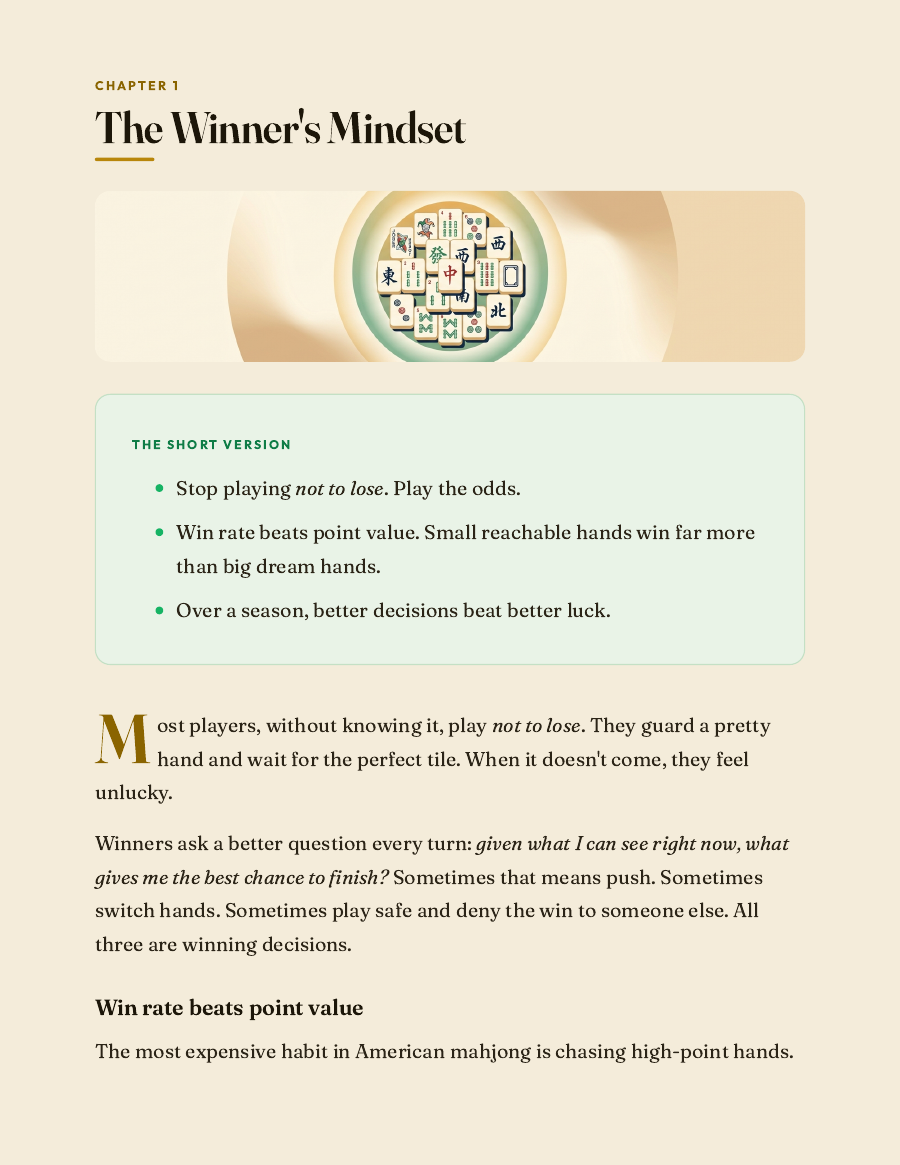 Sample page 1 from The American Mahjong Winner's Playbook